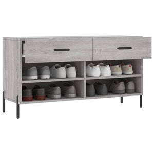 Panca Porta Scarpe Grigio Sonoma 102x35x55 cm Legno Multistrato 829754