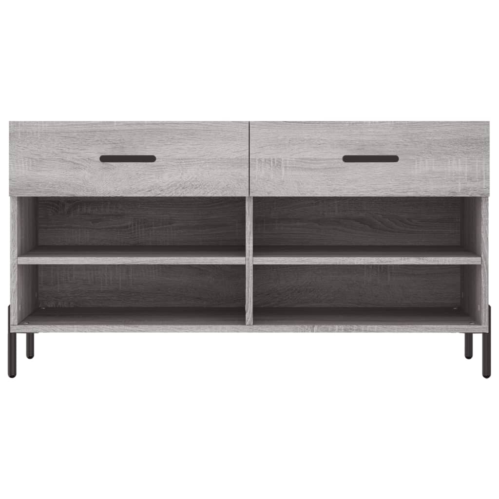 Panca Porta Scarpe Grigio Sonoma 102x35x55 cm Legno Multistrato 829754