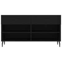 Panca Porta Scarpe Nera 102x35x55 cm in Legno Multistrato 829757