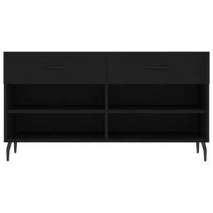 Panca Porta Scarpe Nera 102x35x55 cm in Legno Multistrato 829757