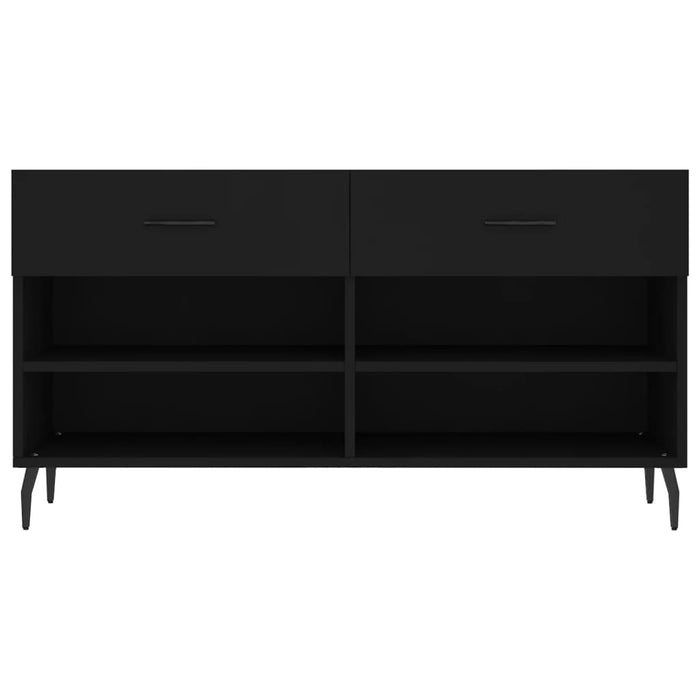 Panca Porta Scarpe Nera 102x35x55 cm in Legno Multistrato 829757