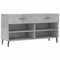 Panca Porta Scarpe Grigio Cemento 102x35x55cm Legno Multistrato 829760