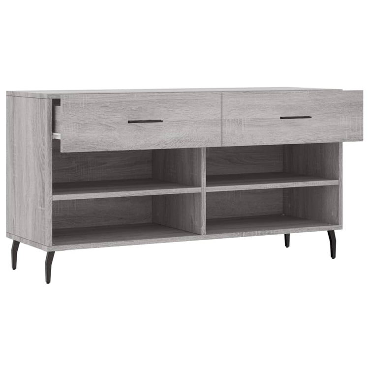 Panca Porta Scarpe Grigio Sonoma 102x35x55 cm Legno Multistrato 829762