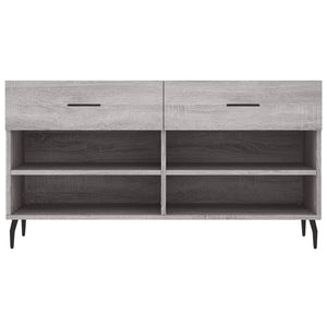 Panca Porta Scarpe Grigio Sonoma 102x35x55 cm Legno Multistrato 829762