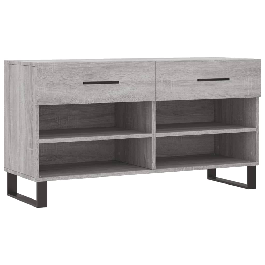 Panca Porta Scarpe Grigio Sonoma 102x35x55 cm Legno Multistrato 829770