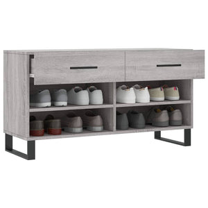 Panca Porta Scarpe Grigio Sonoma 102x35x55 cm Legno Multistrato 829770