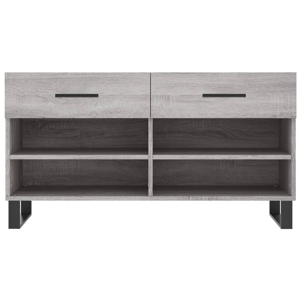 Panca Porta Scarpe Grigio Sonoma 102x35x55 cm Legno Multistrato 829770