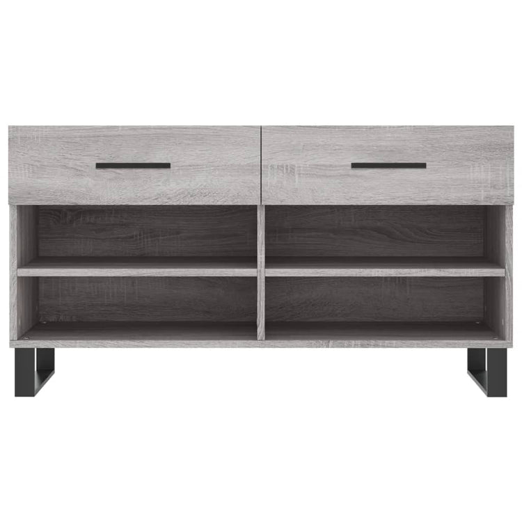 Panca Porta Scarpe Grigio Sonoma 102x35x55 cm Legno Multistrato 829770