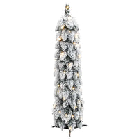 Albero di Natale Artificiale con 45 LED e Neve Floccata 90 cm 357695