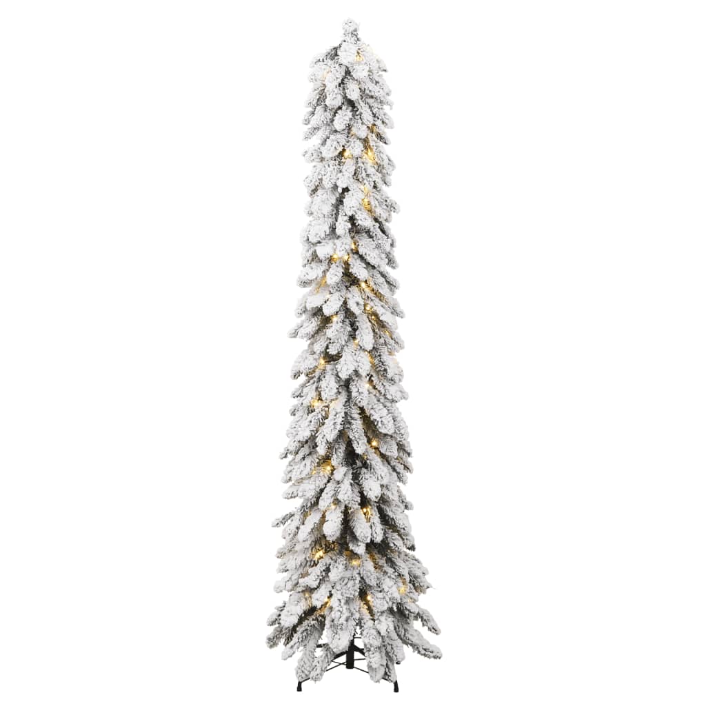 Albero di Natale Artificiale con 130 LED e Neve Floccata 210 cm 357699