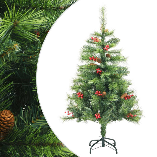 Albero Natale Artificiale Incernierato con Pigne e Bacche 150cm 357706