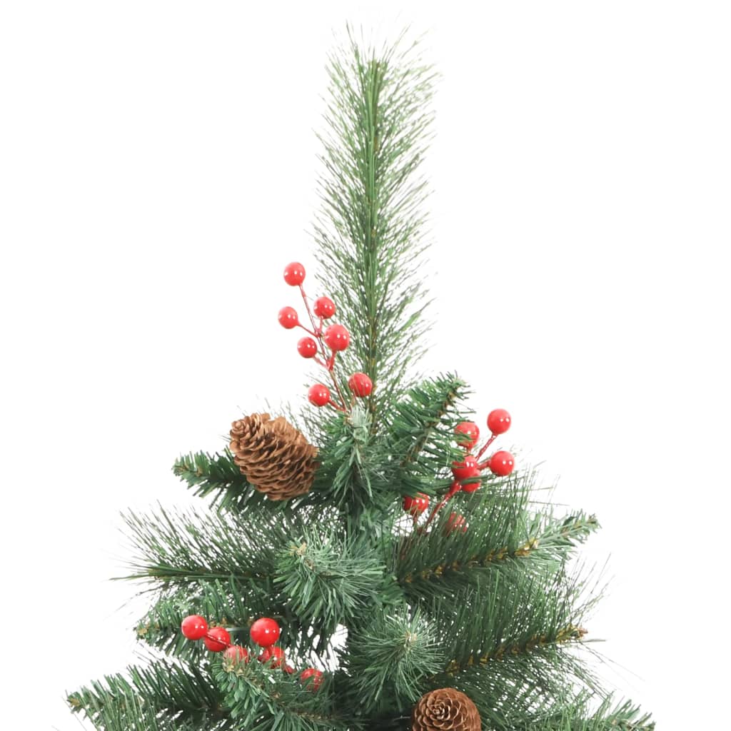 Albero Natale Artificiale Incernierato con Pigne e Bacche 180cm 357707