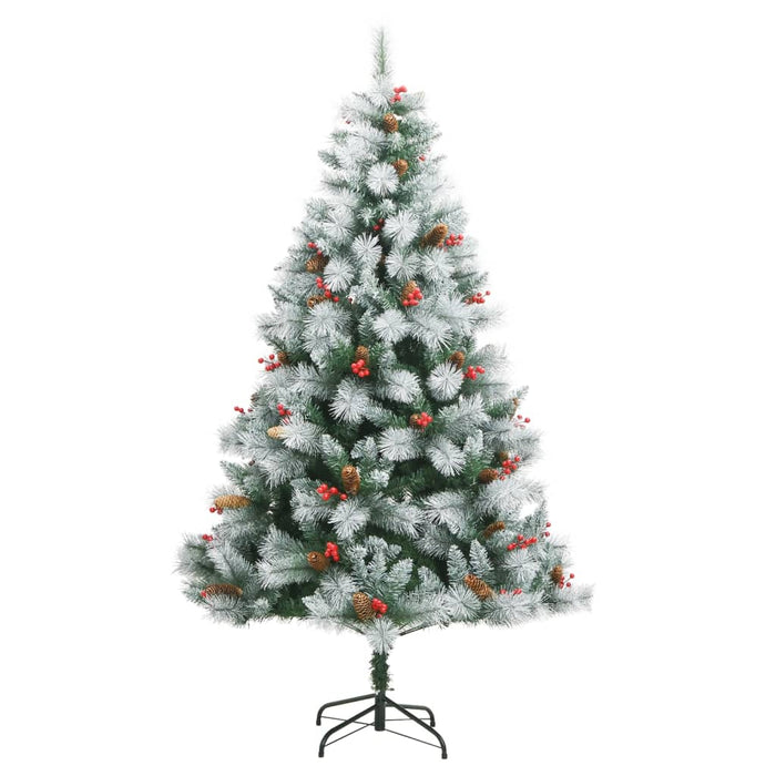 Albero Natale Artificiale Incernierato con Pigne e Bacche 180cm 357712