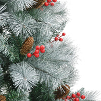 Albero Natale Artificiale Incernierato con Pigne e Bacche 180cm 357712