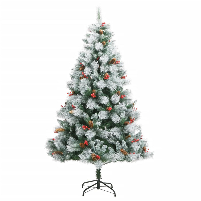 Albero Natale Artificiale Incernierato con Pigne e Bacche 210cm 357713