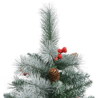 Albero Natale Artificiale Incernierato con Pigne e Bacche 210cm 357713