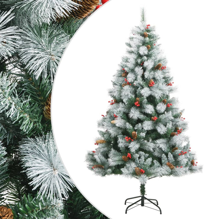 Albero Natale Artificiale Incernierato con Pigne e Bacche 240cm 357714