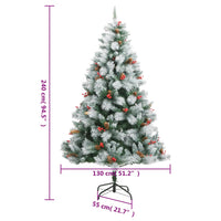 Albero Natale Artificiale Incernierato con Pigne e Bacche 240cm 357714