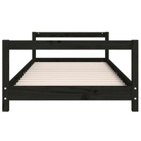 Giroletto per Bambini Nero 80x200 cm in Legno Massello di Pino 834392