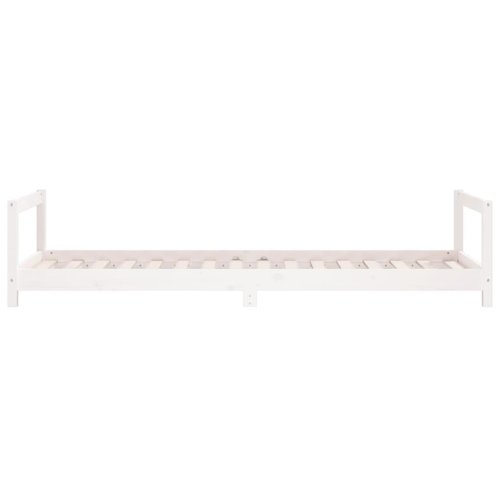 Giroletto per Bambini Bianco 90x200cm in Legno Massello di Pino 834394