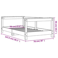 Giroletto per Bambini 70x140 cm in Legno Massello di Pino 834396