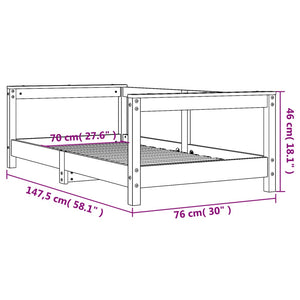 Giroletto per Bambini 70x140 cm in Legno Massello di Pino 834396