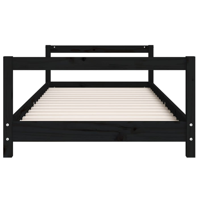 Giroletto per Bambini Nero 80x160 cm in Legno Massello di Pino 834401