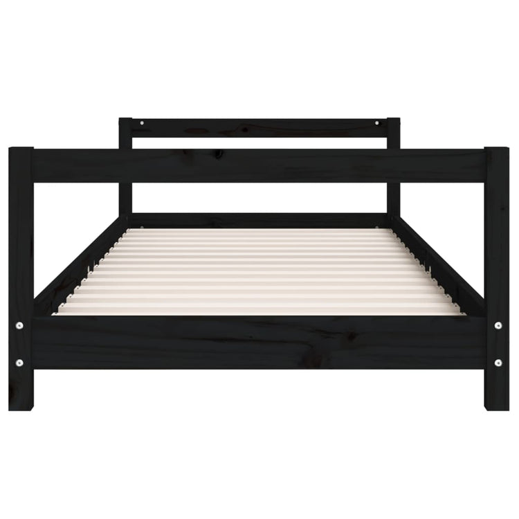 Giroletto per Bambini Nero 80x160 cm in Legno Massello di Pino 834401