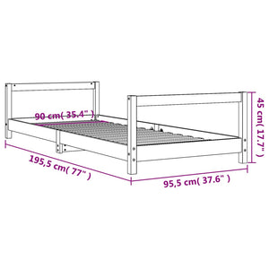 Giroletto per Bambini 90x190 cm in Legno Massello di Pino 834402