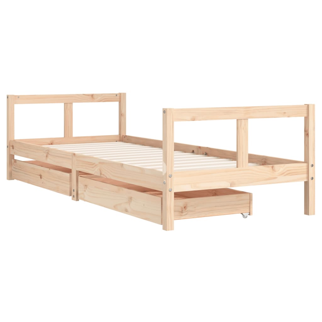 Giroletto Bambini con Cassetti 80x200 cm Legno Massello di Pino 834405