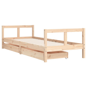 Giroletto Bambini con Cassetti 80x200 cm Legno Massello di Pino 834405