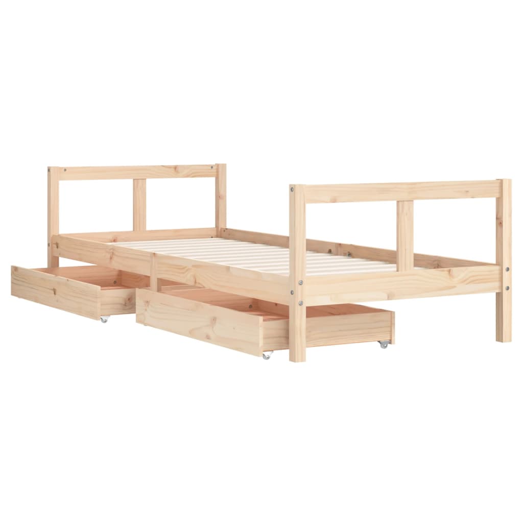 Giroletto Bambini con Cassetti 80x200 cm Legno Massello di Pino 834405