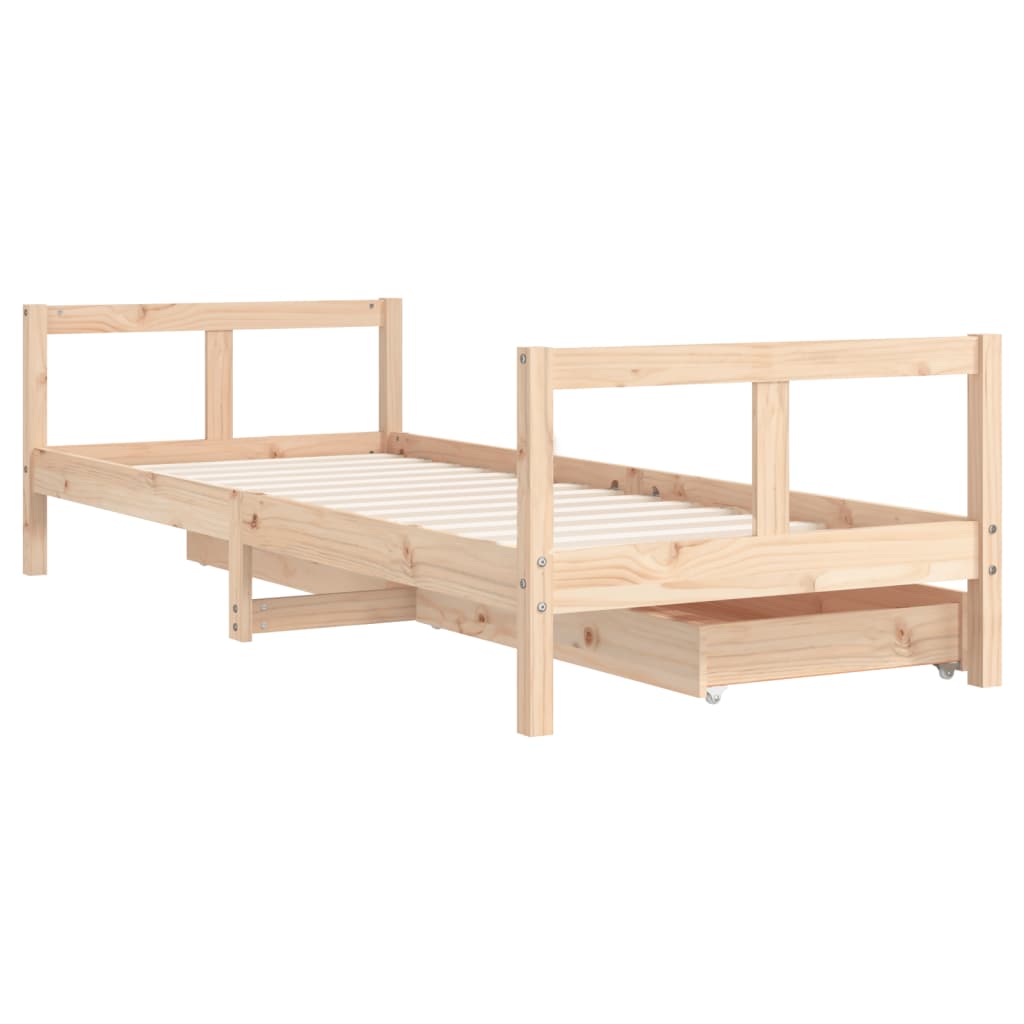 Giroletto Bambini con Cassetti 80x200 cm Legno Massello di Pino 834405