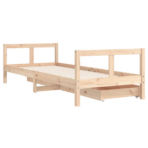 Giroletto Bambini con Cassetti 80x200 cm Legno Massello di Pino 834405