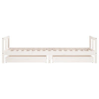 Giroletto Bambini con Cassetti Bianco 80x200cm Massello di Pino 834406