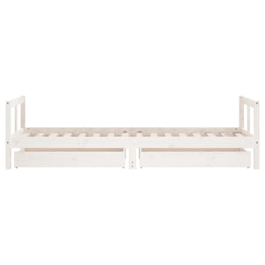 Giroletto Bambini con Cassetti Bianco 80x200cm Massello di Pino 834406