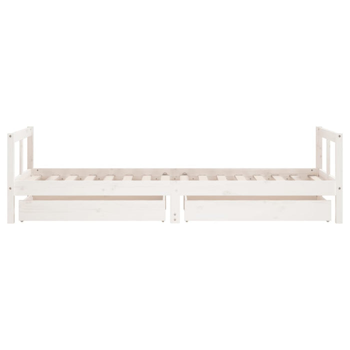 Giroletto Bambini con Cassetti Bianco 80x200cm Massello di Pino 834406