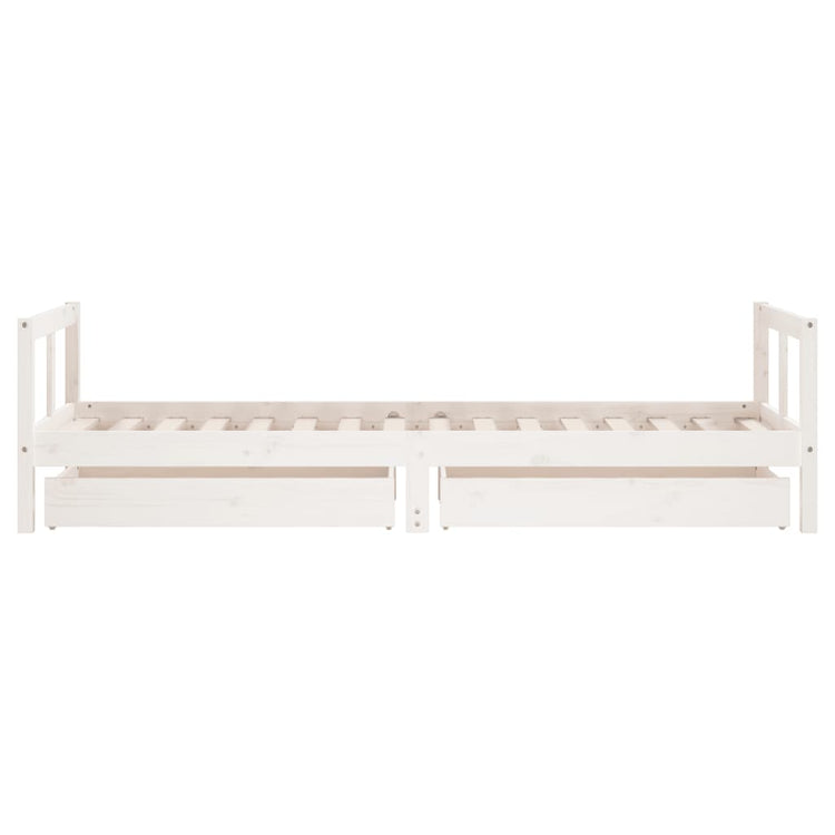 Giroletto Bambini con Cassetti Bianco 80x200cm Massello di Pino 834406