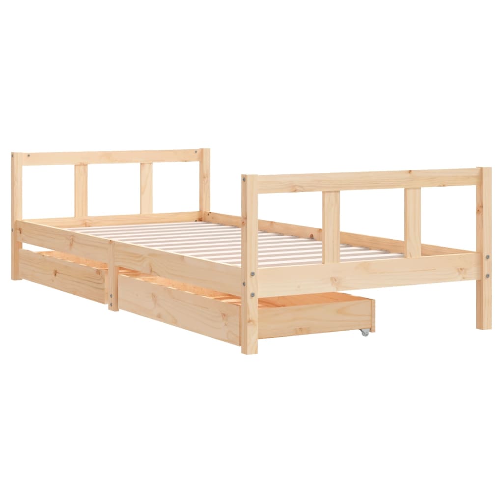 Giroletto Bambini con Cassetti 90x200 cm Legno Massello di Pinocod mxl 103089