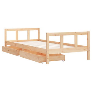 Giroletto Bambini con Cassetti 90x200 cm Legno Massello di Pino 834408