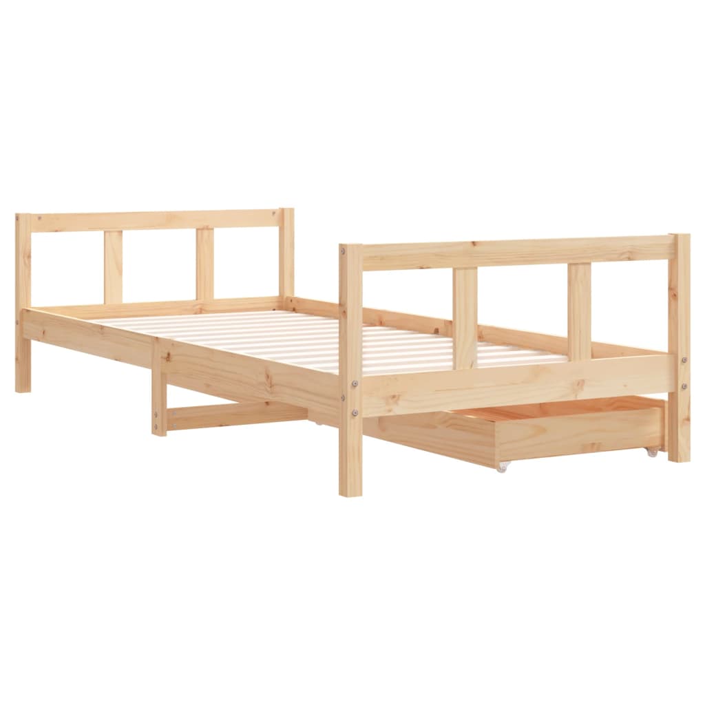 Giroletto Bambini con Cassetti 90x200 cm Legno Massello di Pino 834408