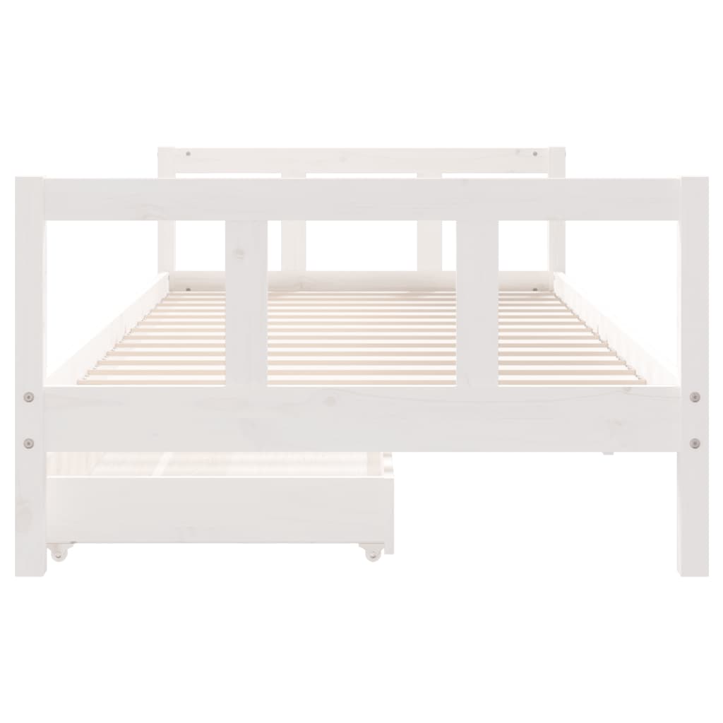 Giroletto Bambini con Cassetti Bianco 90x200cm Massello di Pino 834409