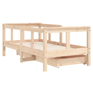 Giroletto Bambini con Cassetti 70x140 cm Legno Massello di Pino 834411