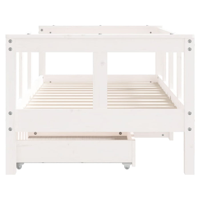 Giroletto Bambini con Cassetti Bianco 70x140cm Massello di Pino 834412