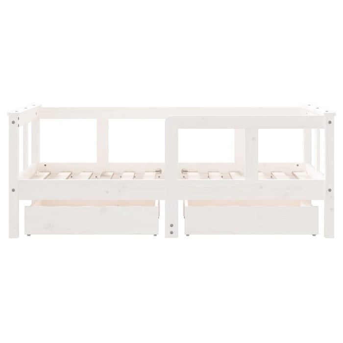 Giroletto Bambini con Cassetti Bianco 70x140cm Massello di Pino 834412