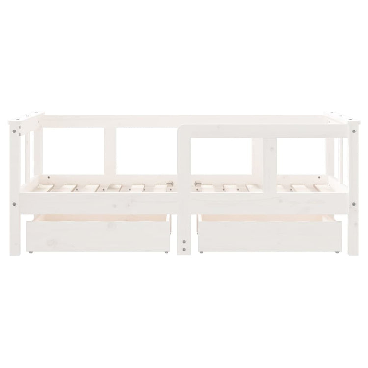 Giroletto Bambini con Cassetti Bianco 70x140cm Massello di Pino 834412