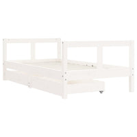 Giroletto Bambini con Cassetti Bianco 80x160 cm Massello Pino 834415