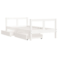 Giroletto Bambini con Cassetti Bianco 80x160 cm Massello Pino 834415