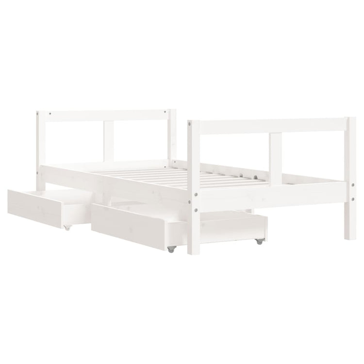 Giroletto Bambini con Cassetti Bianco 80x160 cm Massello Pino 834415