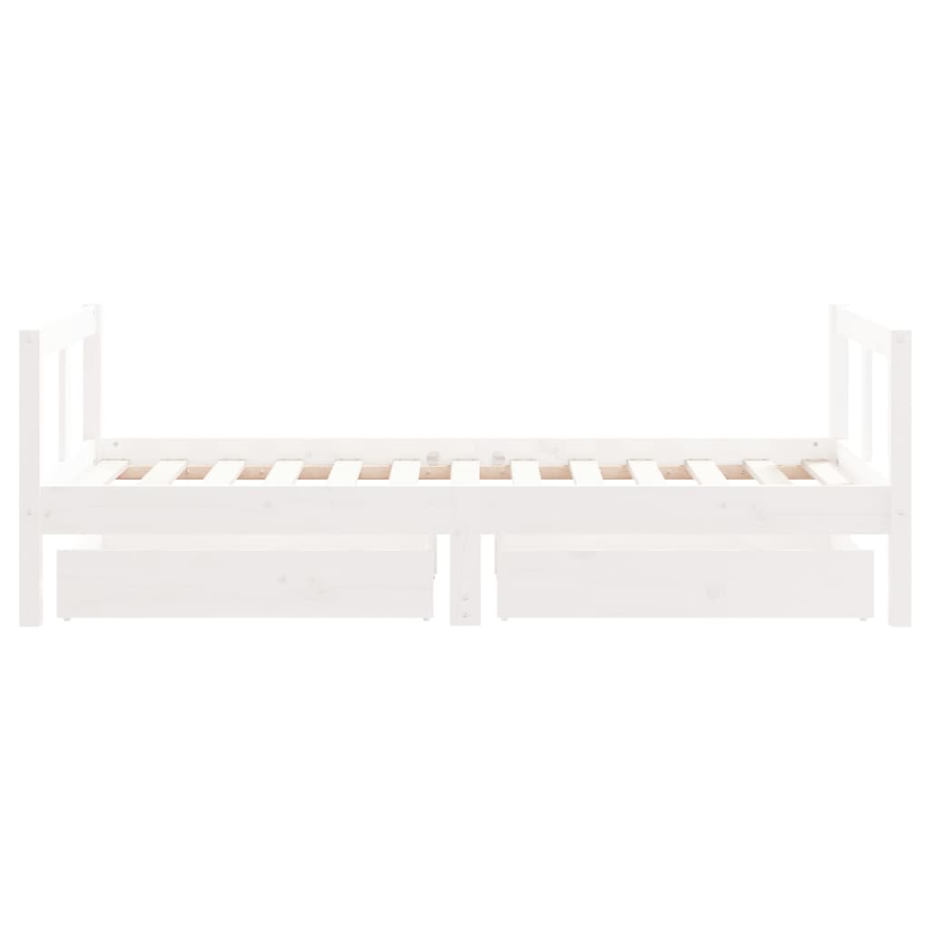 Giroletto Bambini con Cassetti Bianco 80x160 cm Massello Pino 834415